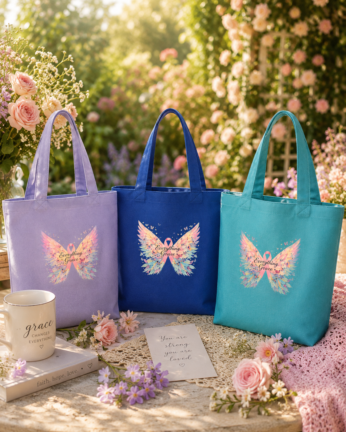 Butterfly Hope Tote (light)
