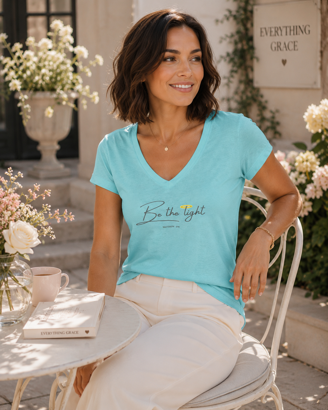 'Be the Light"  V-Neck T