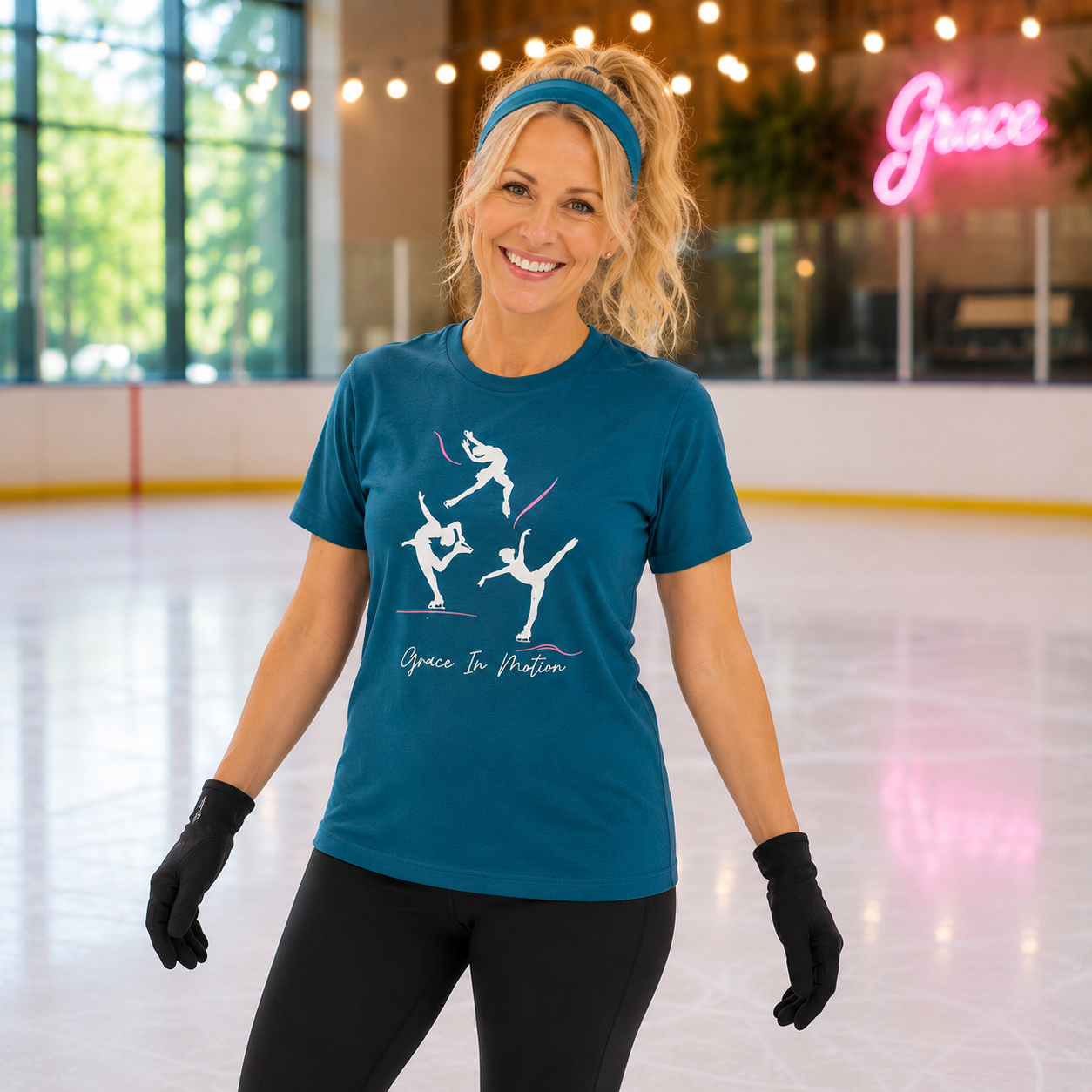 Grace In Motion Trio | Figure Skating Adult T-Shirt- Slimmer fit