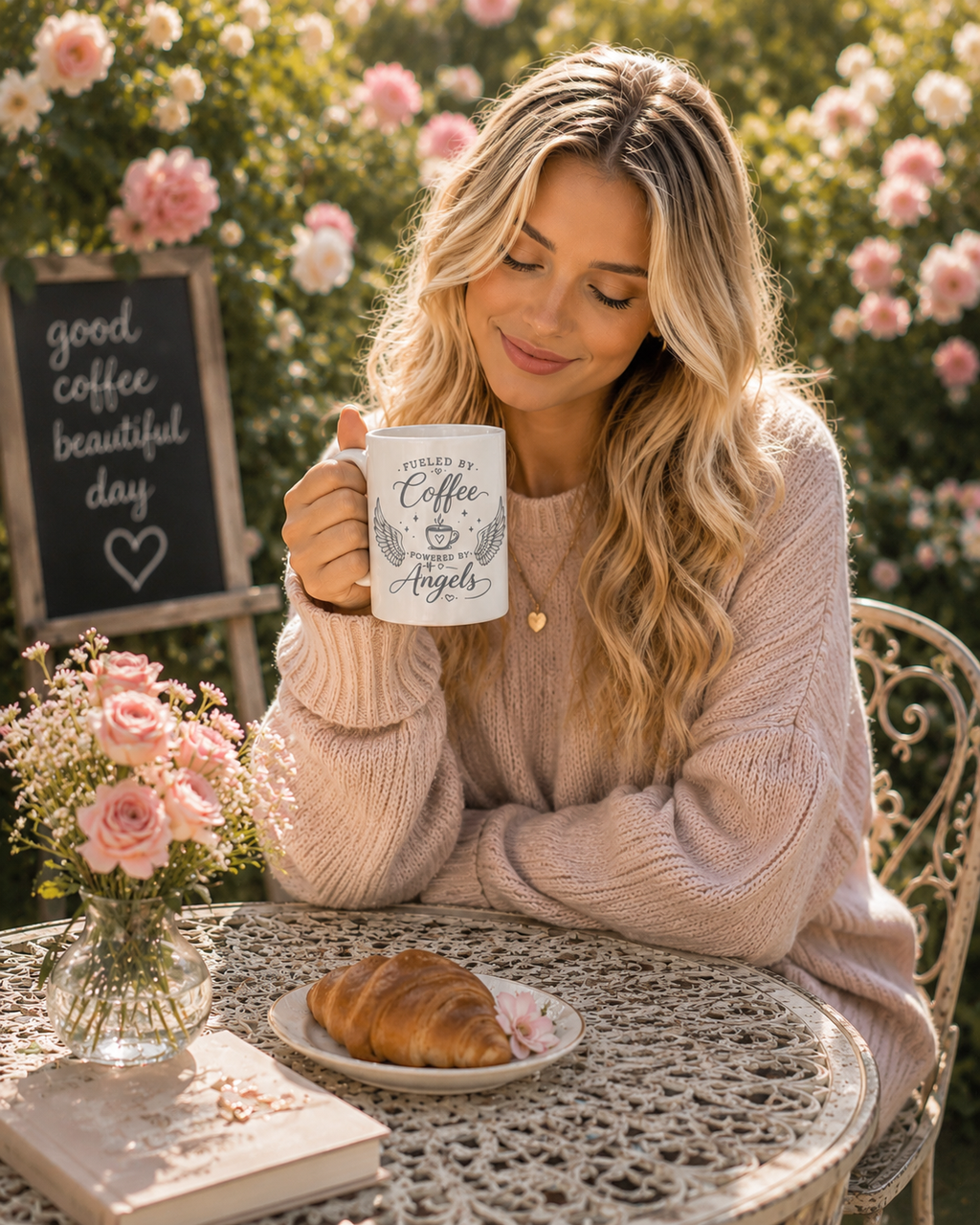 "Fueled By Coffee -Powered By Angels" Coffee Mug (11oz)