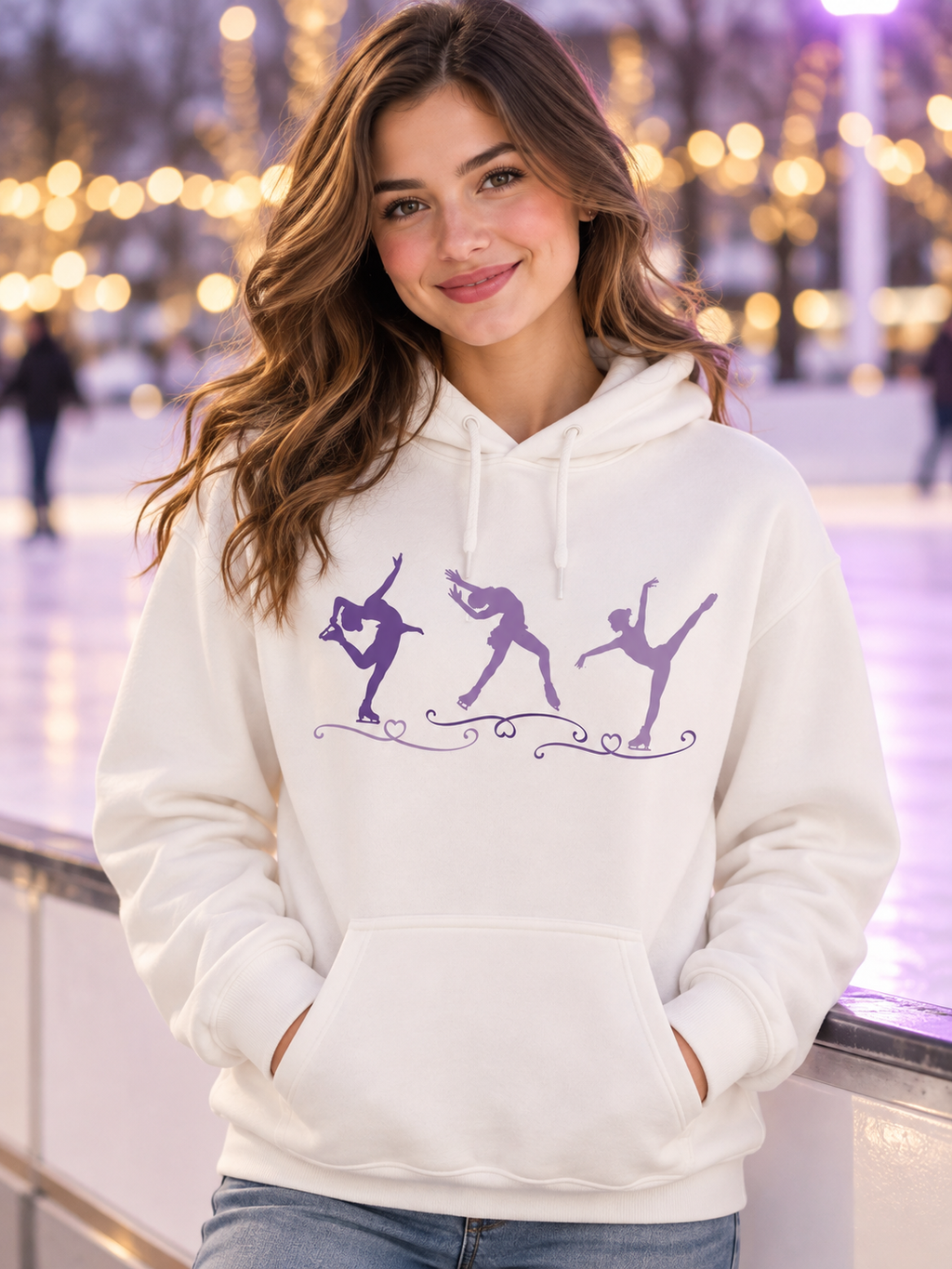 Purple Trio Figure Skating |Adult Hoodie