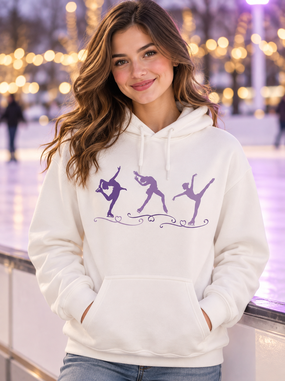 Purple Trio Figure Skating |Adult Hoodie