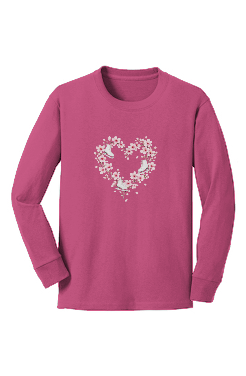 Heart Blossom Skates- Youth Long Sleeved T-Shirt