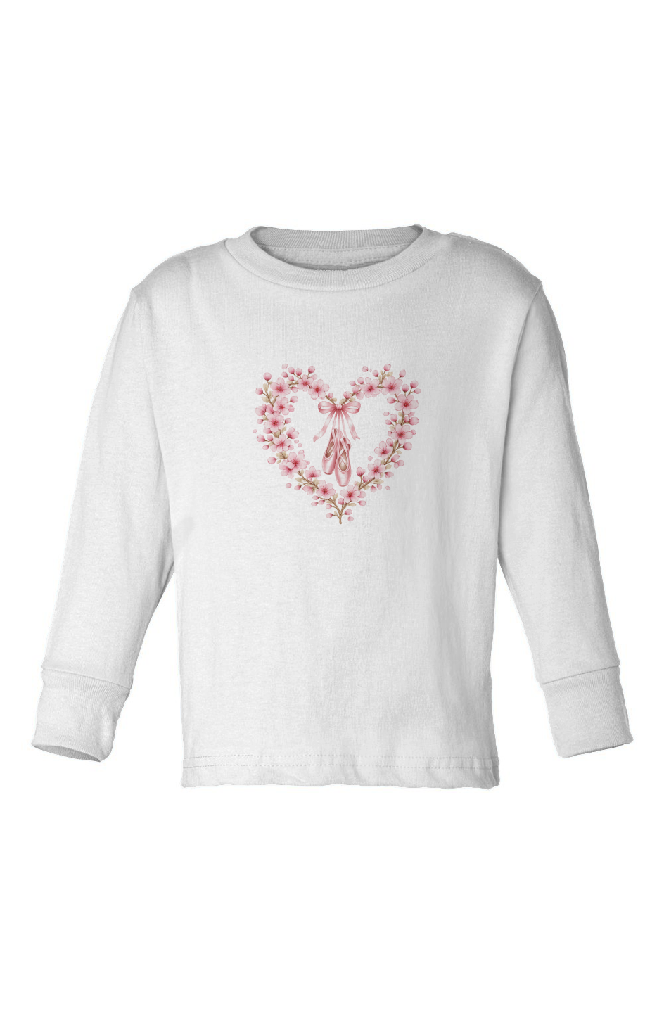 Blossom Heart-Point Shoes Long Sleeved T-Shirt