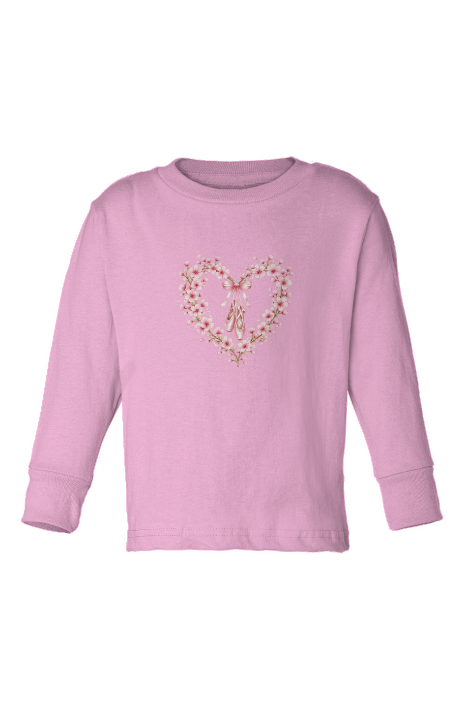 Blossom Heart-Point Shoes Long Sleeved T-Shirt
