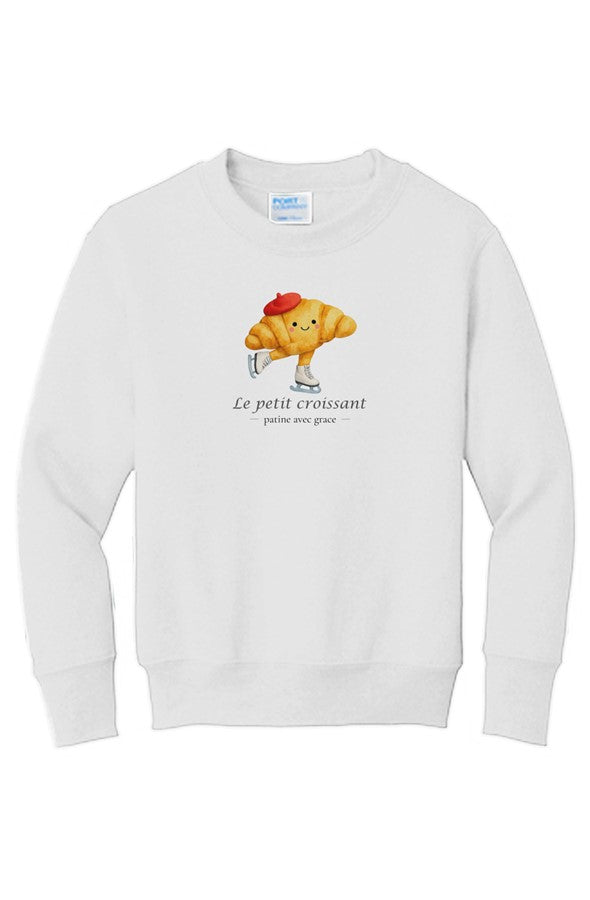 Le Petit Croissant Patine avec Grace Skates with Grace Youth Sweatshirt