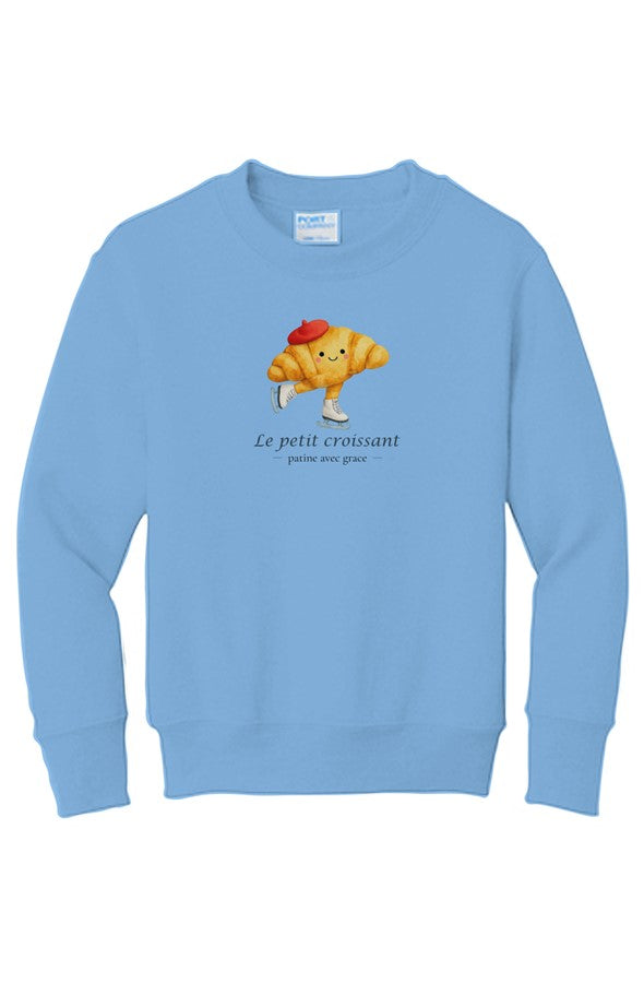 Le Petit Croissant Patine avec Grace Skates with Grace Youth Sweatshirt