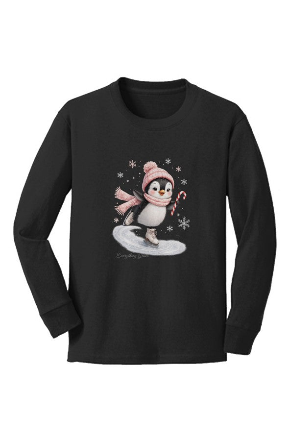 Penny Penguin Figure Skating Long Sleeved T Shirt