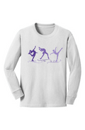 Purple Trio Figure Skating Youth Long Sleeved T Shirt