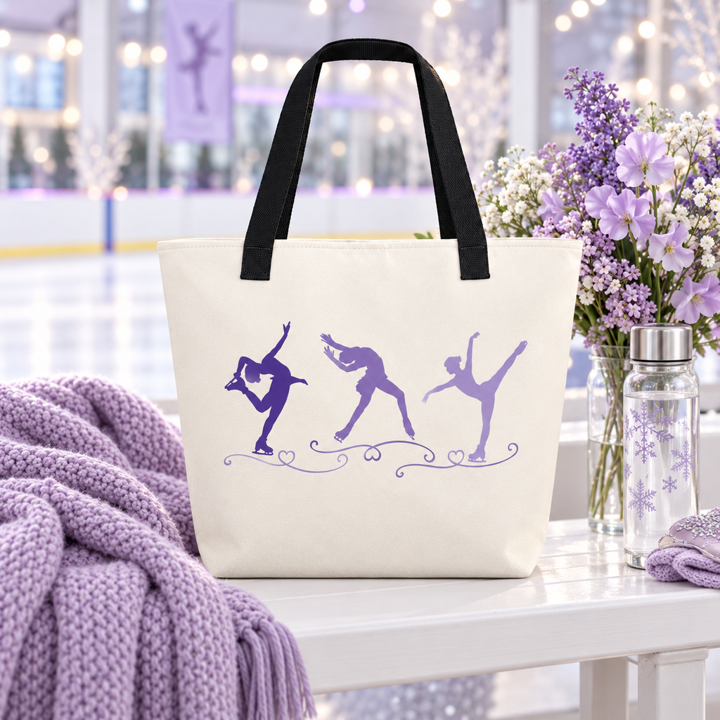 Purple Figure Skating Trio | Large Tote