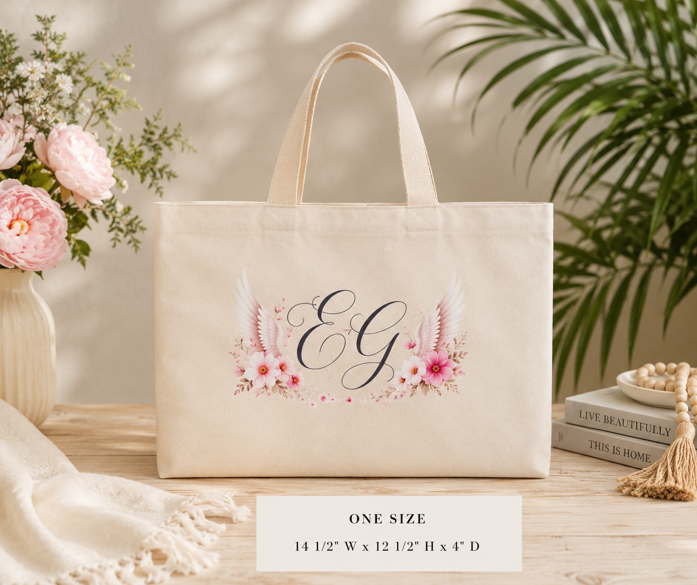 Monogram Botanical Tote