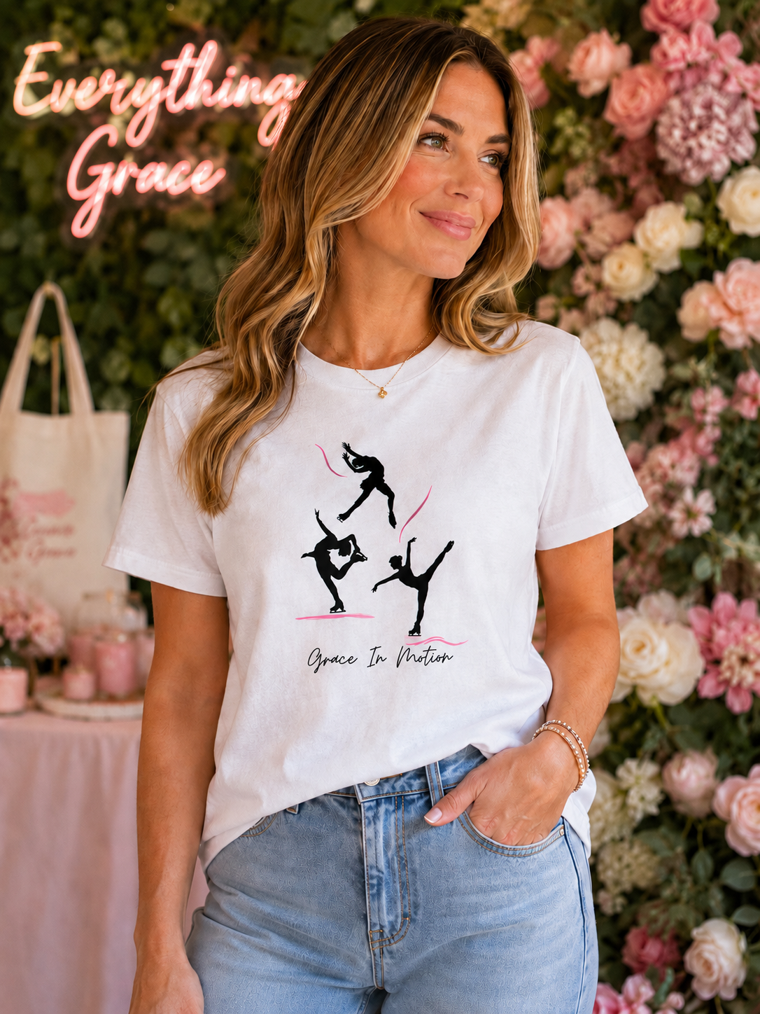 Grace In Motion Trio | Figure Skating Adult T-Shirt- Slimmer Fit