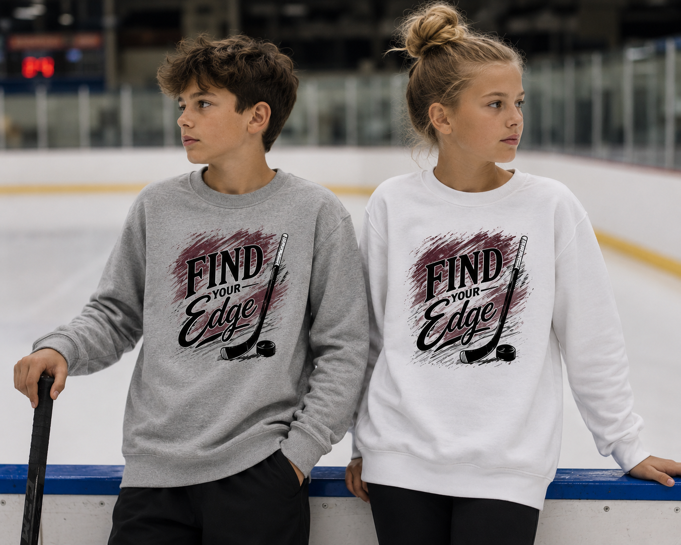 "Find Your Edge" Youth Hockey Unisex  Sweatshirt
