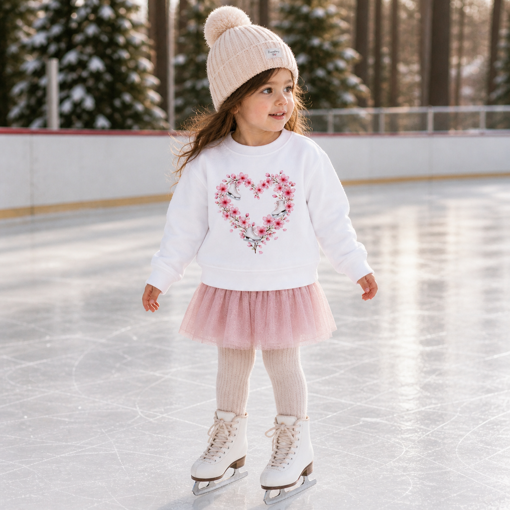 "Blossom Heart Skates" Toddler Sweatshirt