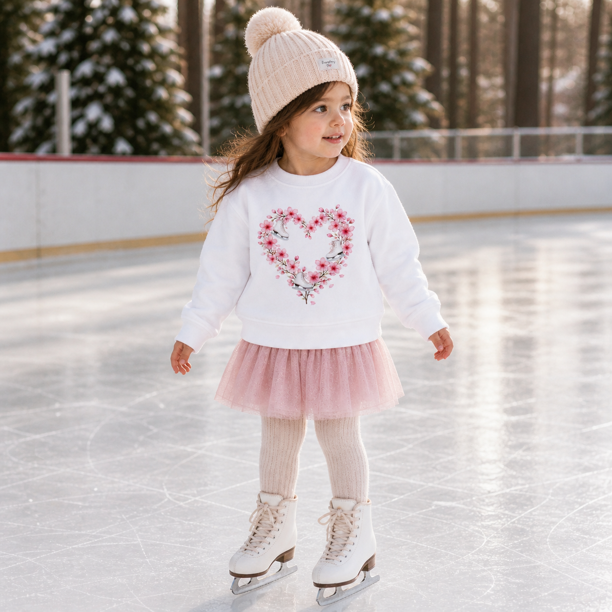 "Blossom Heart Skates" Toddler Sweatshirt