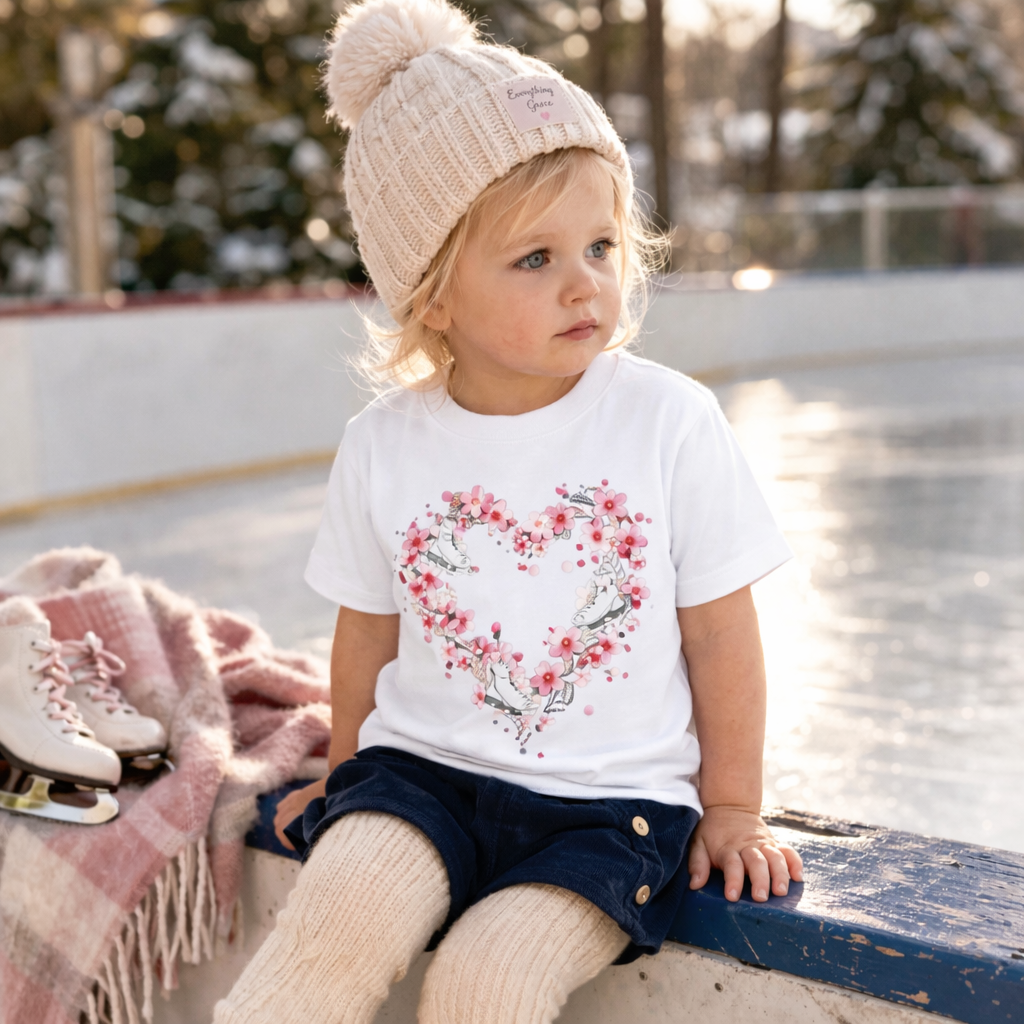 Blossom Heart "Ice Skates" Toddler T-Shirt