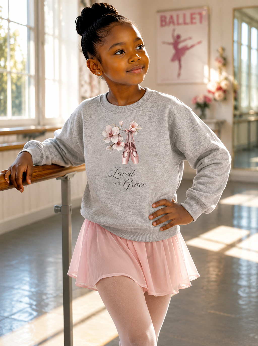Laced With Grace "Ballet Shoes" Sweatshirt (2T-7)