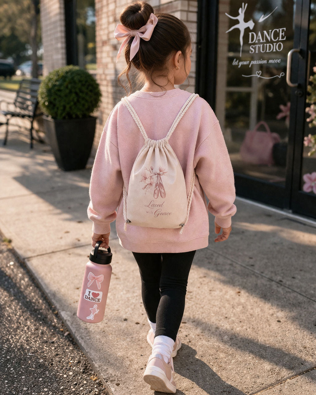Laced With Grace Ballet "Shoes Ballet "Drawstring Bag