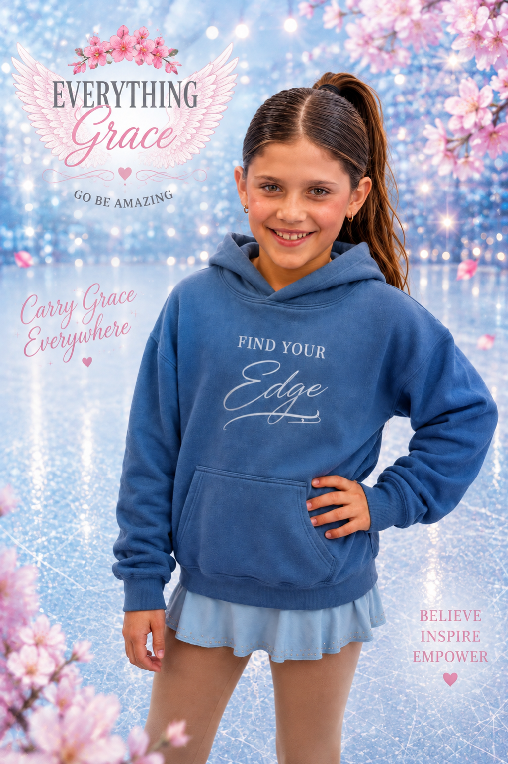Find Your Edge |Youth Hoodie -Dark Colors- Go Be Amazing Logo