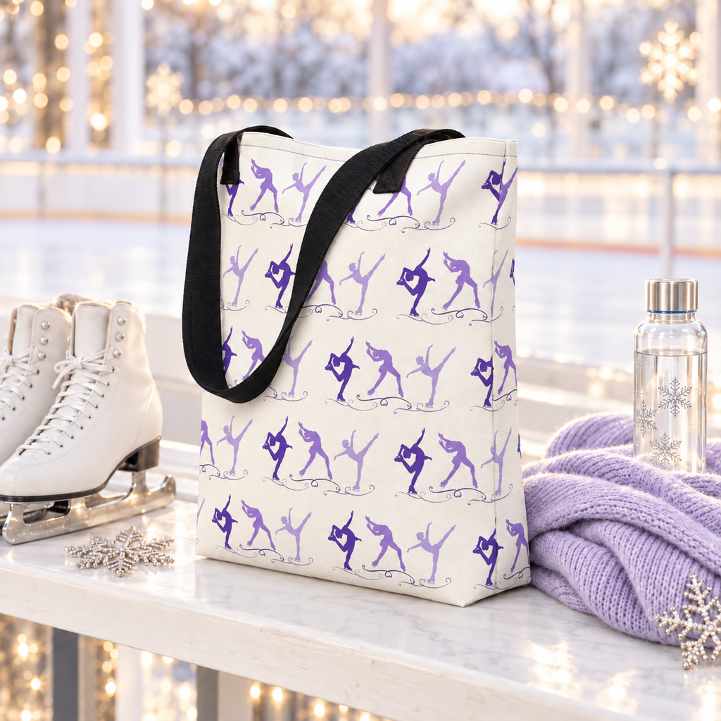 Purple Figure Skating Trio | Small All Over Tote