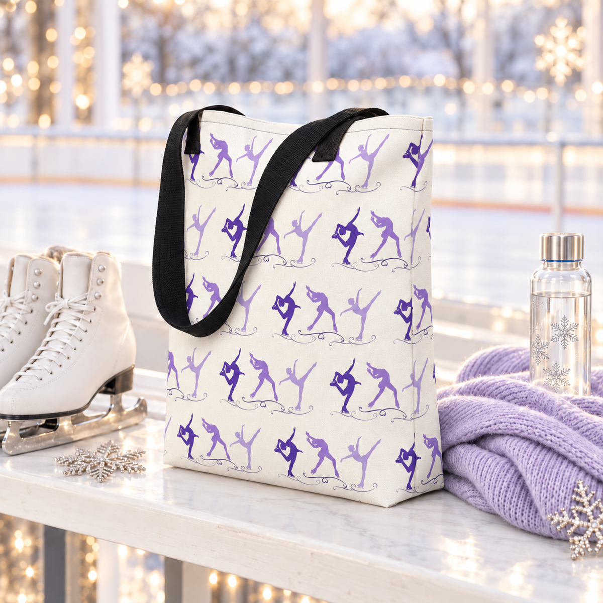 Purple Figure Skating Trio | Small All Over Tote