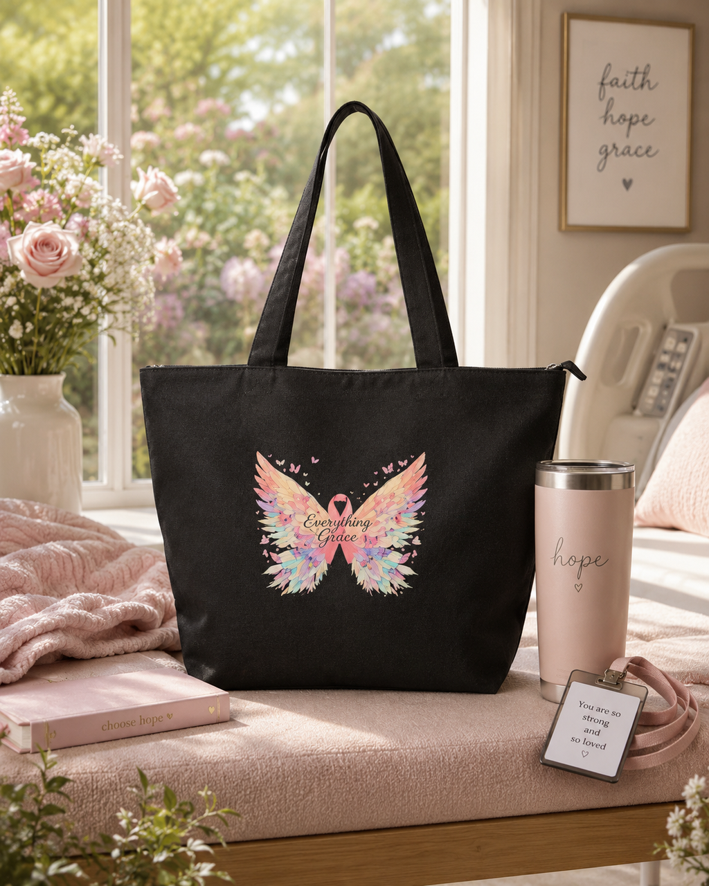 Butterfly Hope Tote (Zippered)