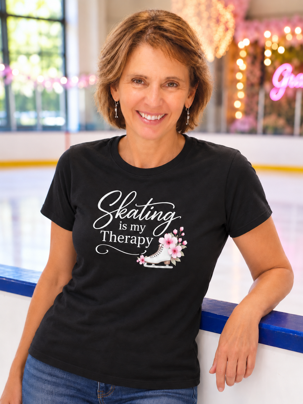 Skating Is My Therapy Adult New Style - Slimmer fit - 99% Cotton (Kate's Favorite 🩷)