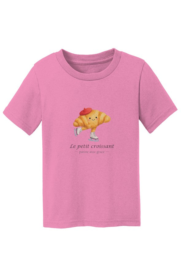 Le Petit Croissant Gracefully Skates -Toddler "White Skates" T-Shirt
