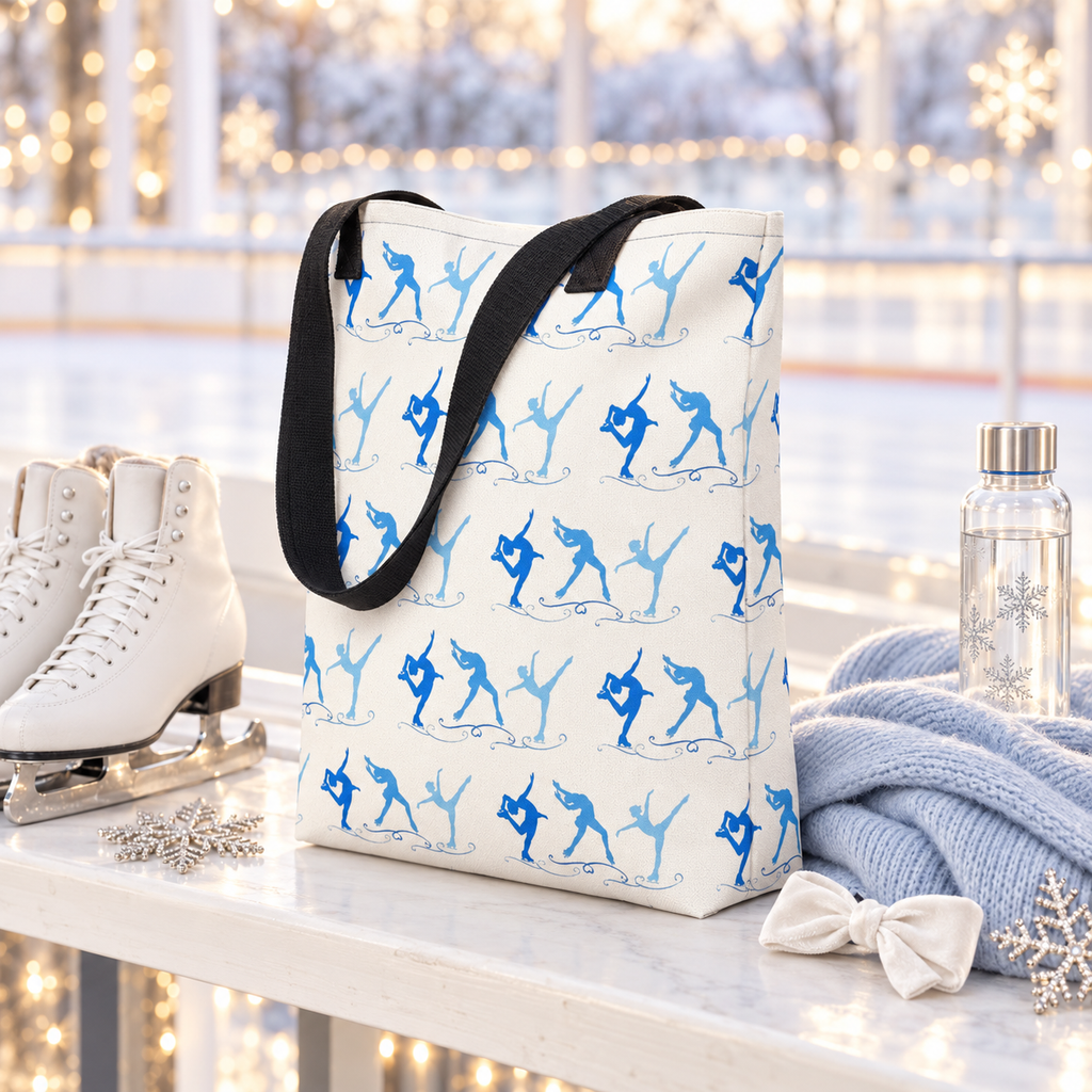Blue Figure Skating Trio | Small All Over Tote