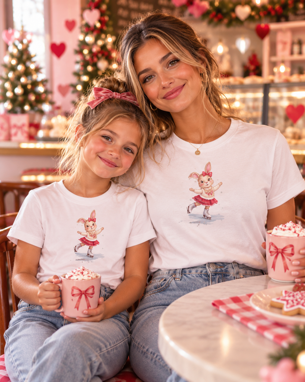 Hunny Bunny Holiday Figure Skating |Adult T-Shirt