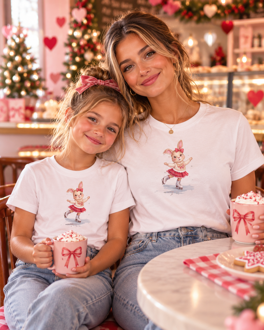 Hunny Bunny Holiday Figure Skating |Adult T-Shirt