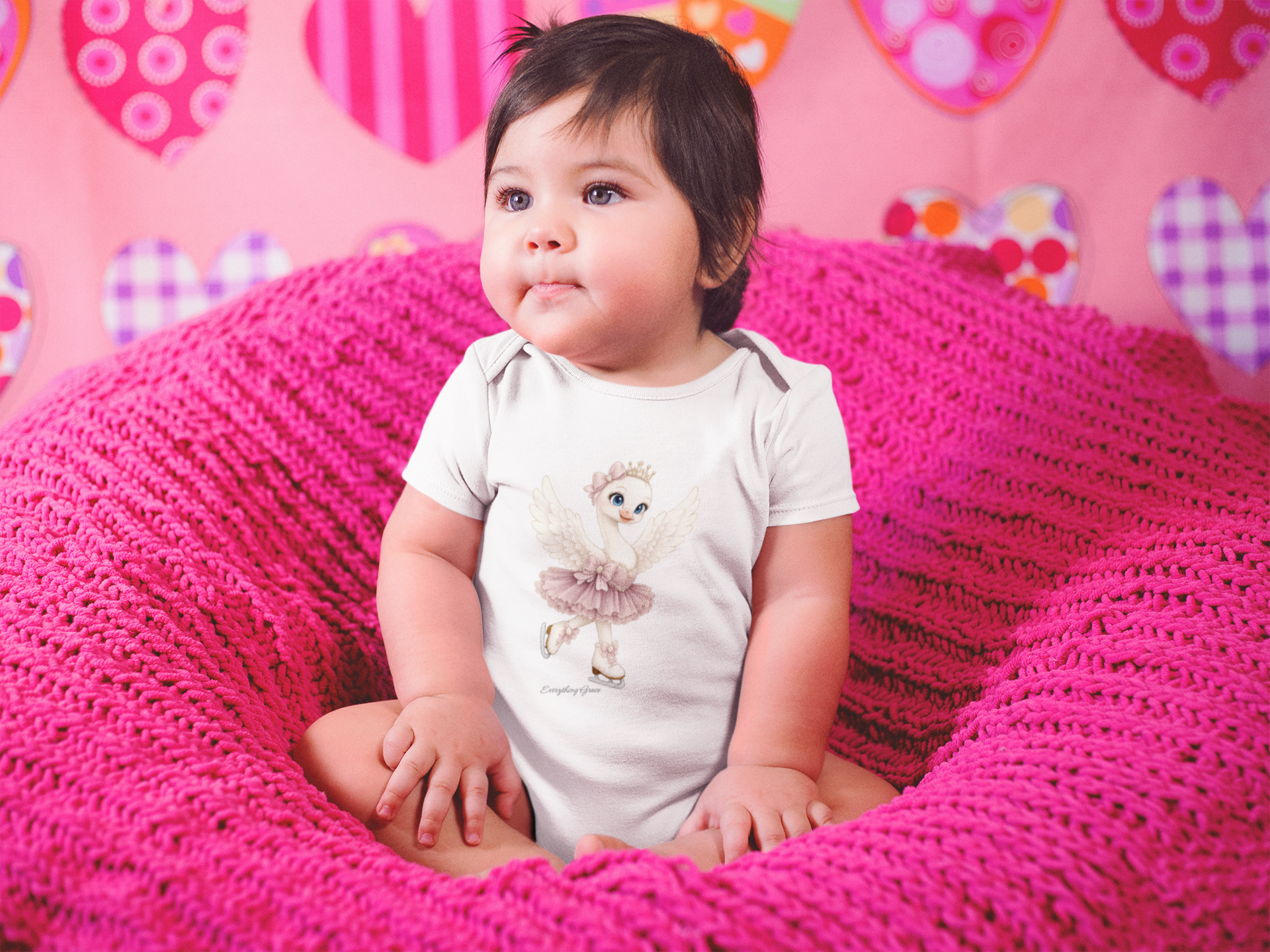 "Sylvie Swan" Baby Onesie